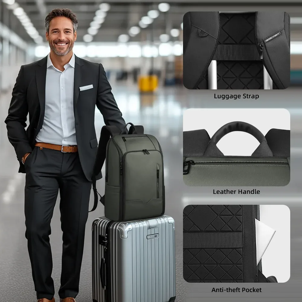 hk – sac à dos de voyage d'affaires pour hommes, étanche, pour ordinateur portable de 15.6 pouces, avec port usb, antivol, sac d'université pour ordinateur, sac de jour décontracté