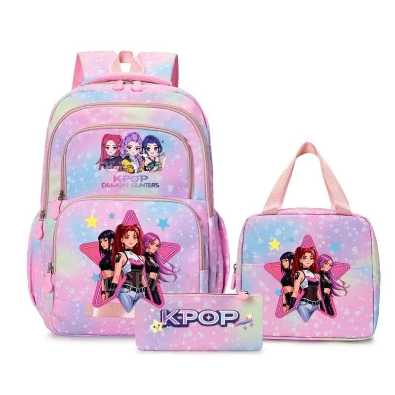 sacs à dos kpop colorés pour garçons, rumi mira zoey huntr/x saja, sacs d'école décontractés, sacs de voyage imprimés, mochila