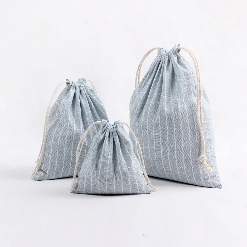 sacs à cordon en coton pour mariage, cadeau de noël, paquet de bricolage, petites pochettes unies, sacs de rangement anti-poussière pour la maison