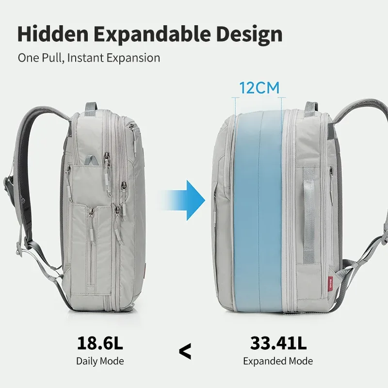 sac à dos extensible de grande capacité en tissu imperméable oiwas avec couche de protection réfléchissante pour ordinateur portable