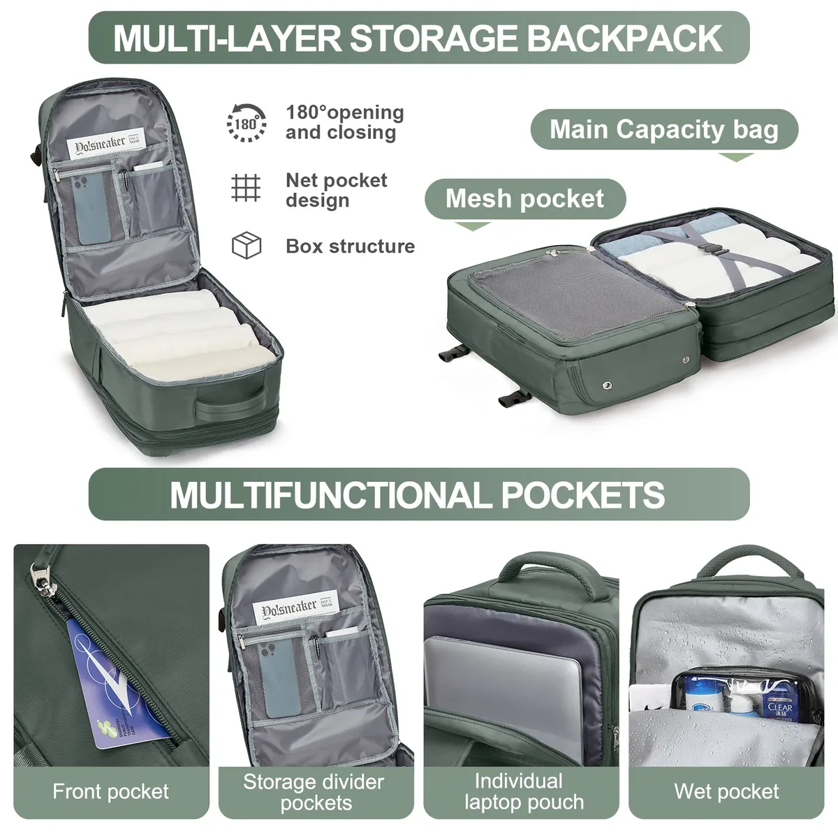 sac à dos de voyage aérien étanche pour hommes et femmes, bagages à main, sacs pour ordinateur portable, grande capacité, sac initié, 6 000