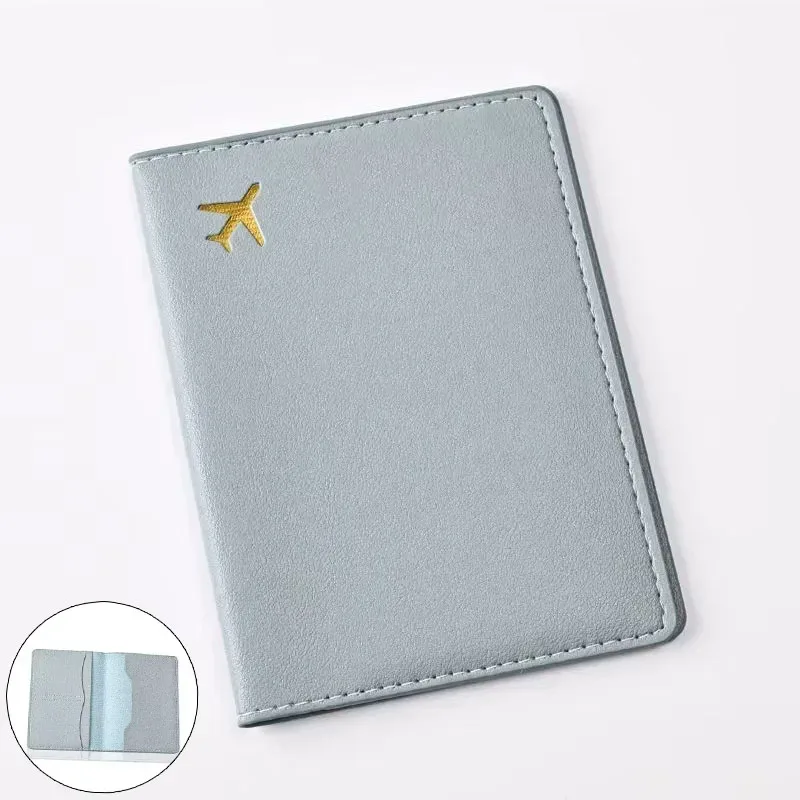 porte-passeport en cuir pu pour femmes et hommes, clip multifonctionnel pour billet d'avion, portefeuille et étui pour carte d'identité, 1pc