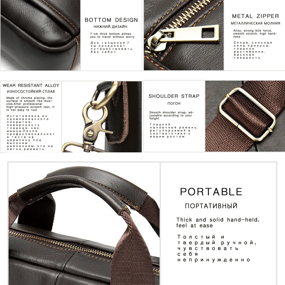 westal-sac messager en cuir véritable pour homme, étuis à bombes, sac pour ordinateur portable 14 en effet, sacs d'affaires de bureau pour document, 8572