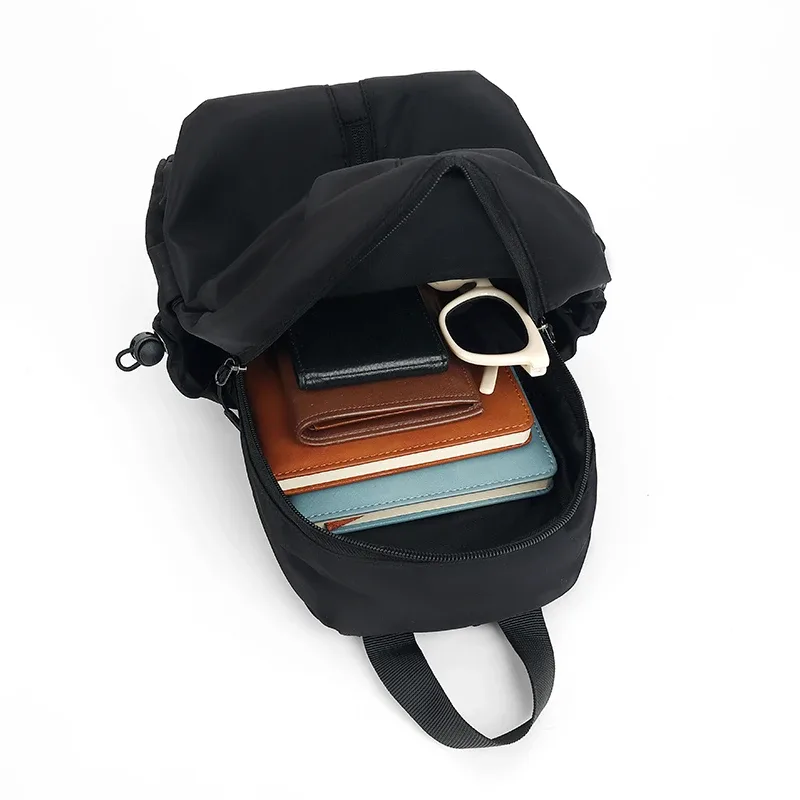 mini sac à dos pour hommes, poches latérales en nylon résistant à l'usure, sangles réglables, pour le travail, les courses, les déplacements quotidiens, décontracté, portable, pour l'extérieur