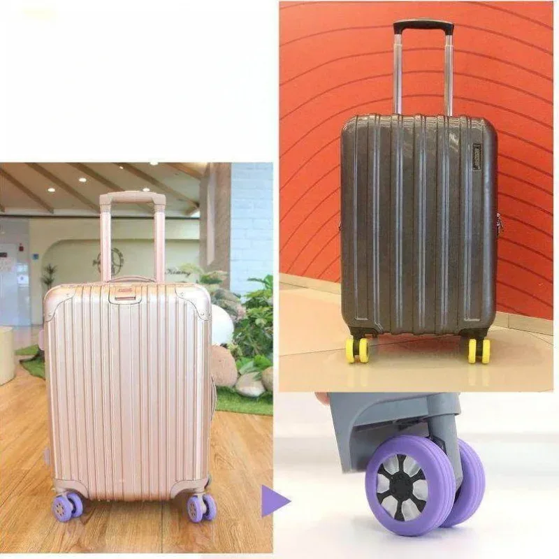 ensemble de 8 protections de roues de valise en silicone, protège-roues de valise, manchons de roues en silicone pour sacs de voyage