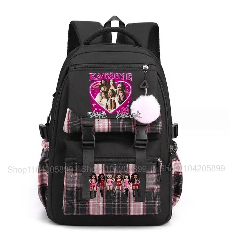 sac à dos katseye tendance, amusant, style kpop, pour filles, sacs d'école, sacs à dos pour adolescentes, étudiantes, voyages quotidiens, sac à dos pour ordinateur portable