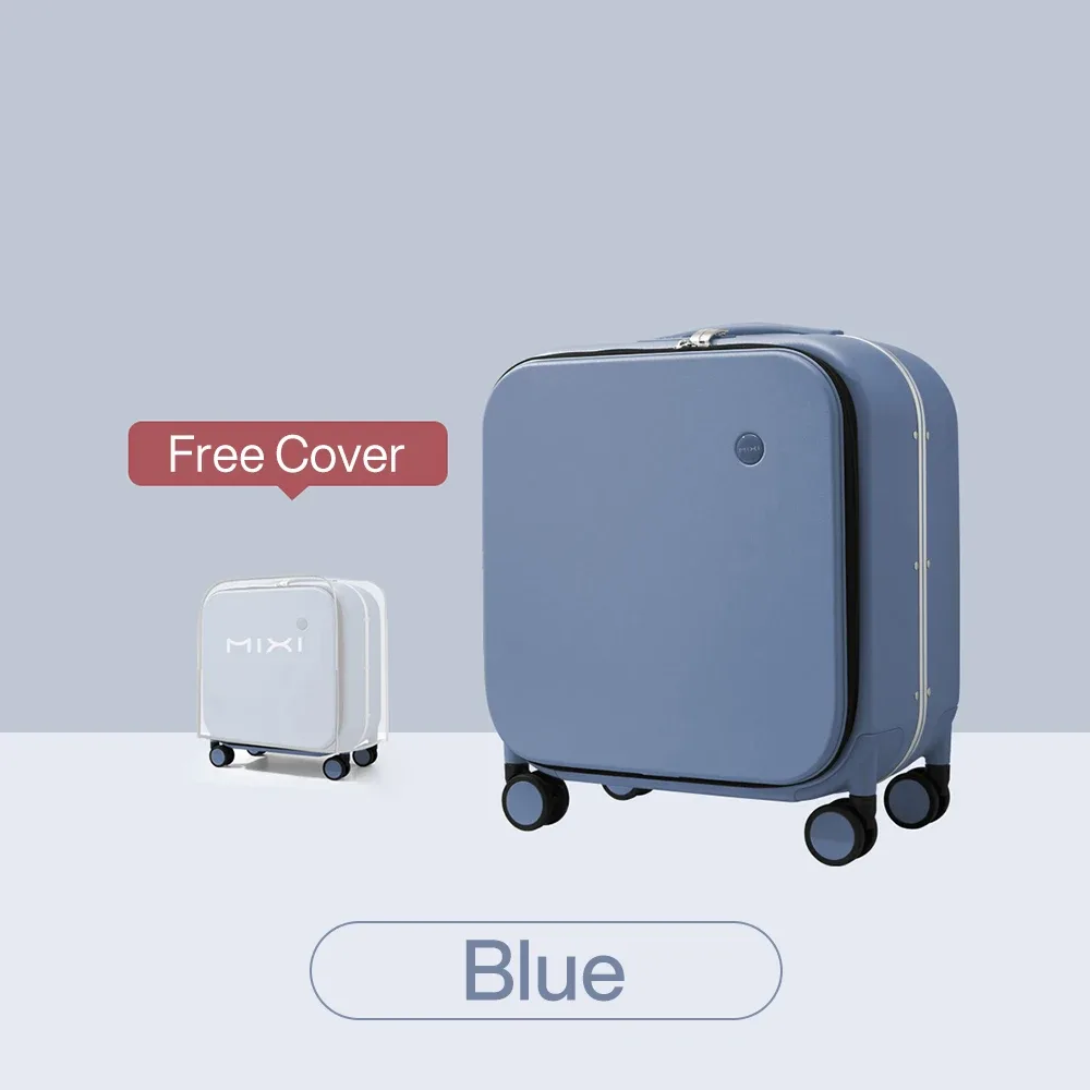 mixi nouveau design brevet valise à main femmes 18 pouces bagage roulant hommes polycarbonate cadre en aluminium élégant noble