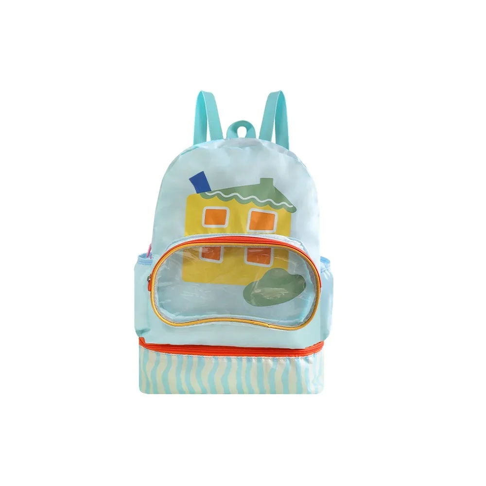 sac de rangement étanche pour la natation, design cartoon, séparation humide/sèche, sac à dos de natation à double bretelle avec compartiment à chaussures