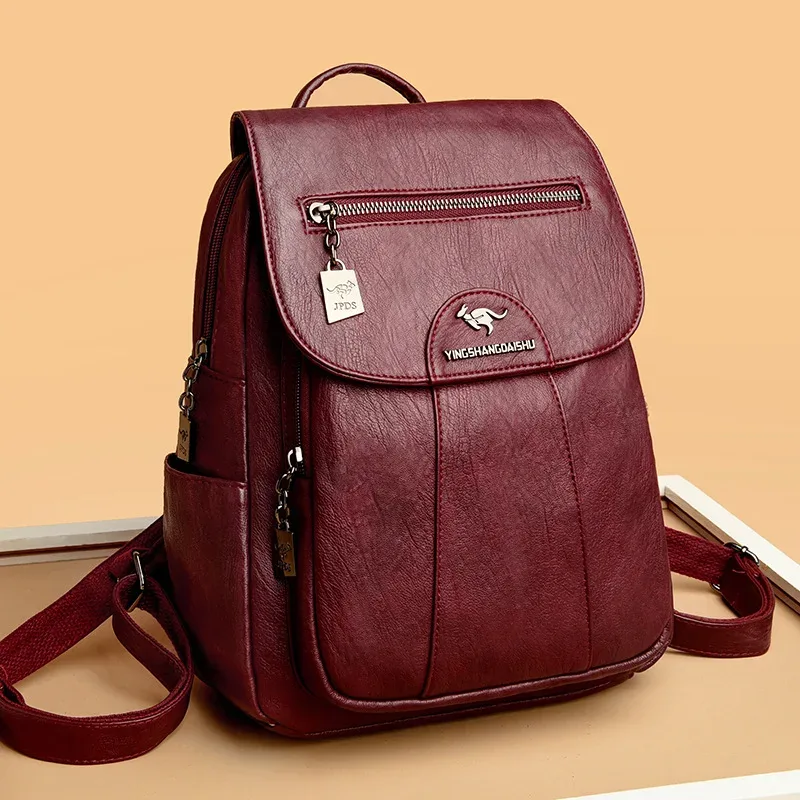 14 "(35 cm) sac à dos en peau de mouton vintage sac d'école pour ordinateur portable sac à dos souple pour femme sac d'école week-end voyage sac à dos