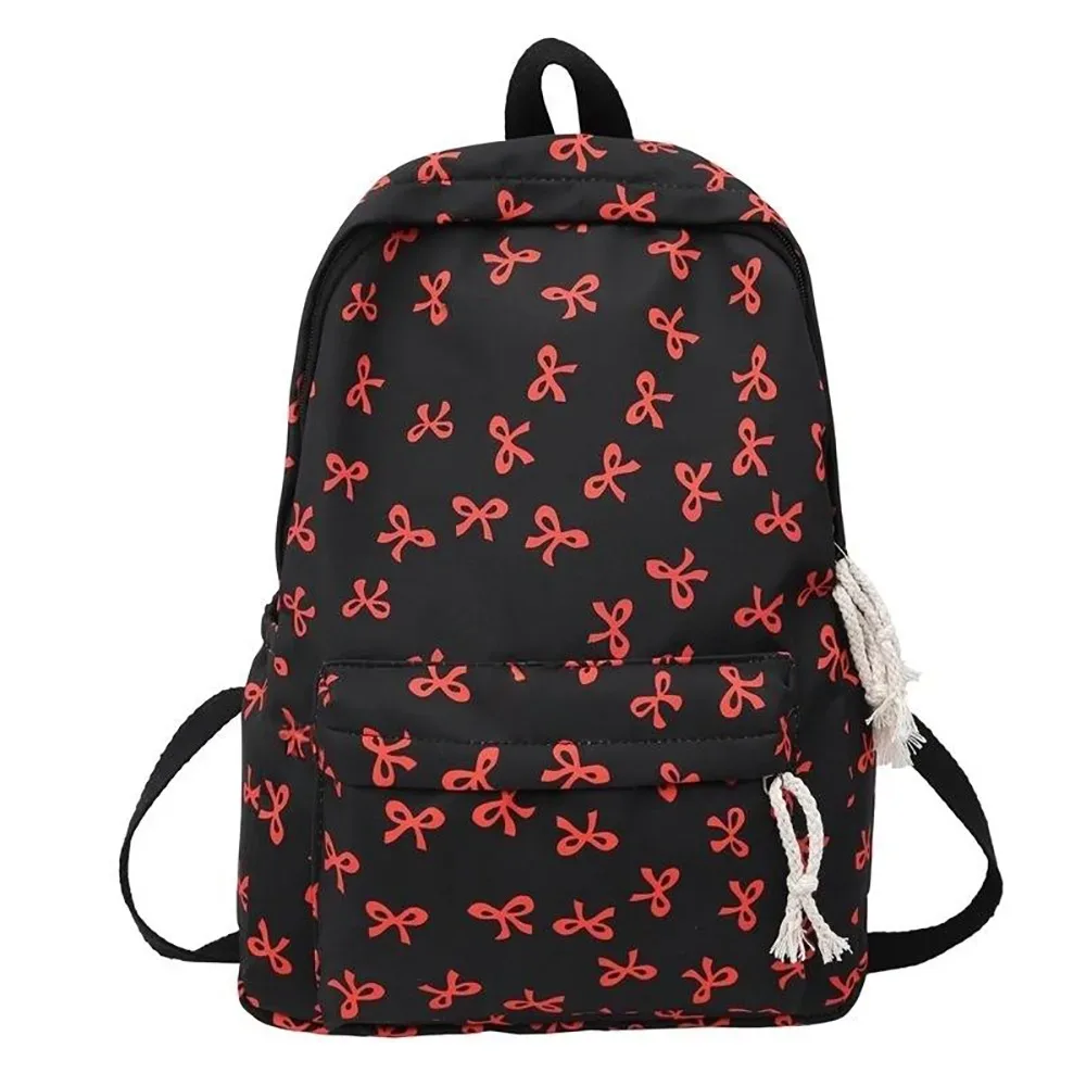 sac à dos pour filles avec nœud, grande capacité, décontracté, idéal pour les voyages, sac à dos multifonctionnel tendance pour l'école, pour enfants, utilisation quotidienne printemps-été.