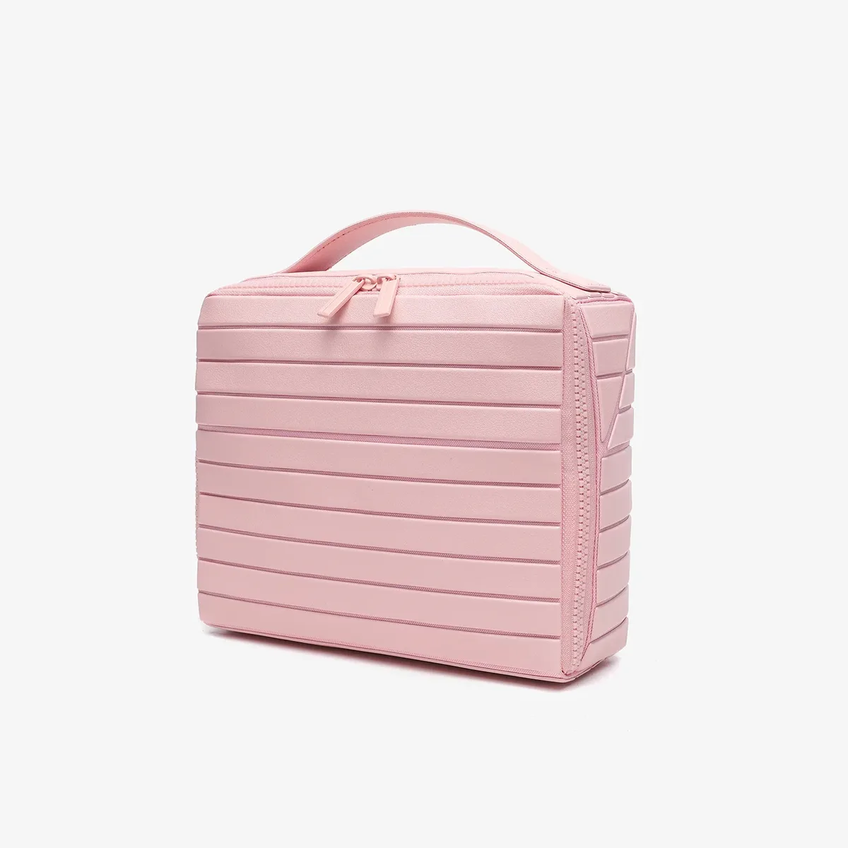 nouvelle trousse de toilette portable grande capacité à rayures 2026 pour femme – organisateur de maquillage multifonctionnel