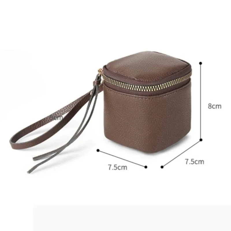 sacs à cosmétiques en cuir vintage pour femmes, petits sacs de maquillage pour rouge à lèvres, pochette pour ligne de données, clé, étui organisateur pour écouteurs