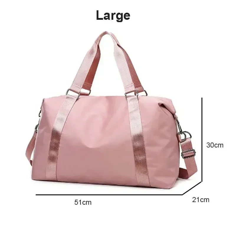 grand sac de voyage multifonctionnel en nylon pour femme, fourre-tout étanche, avec poches sèches, pour la gym