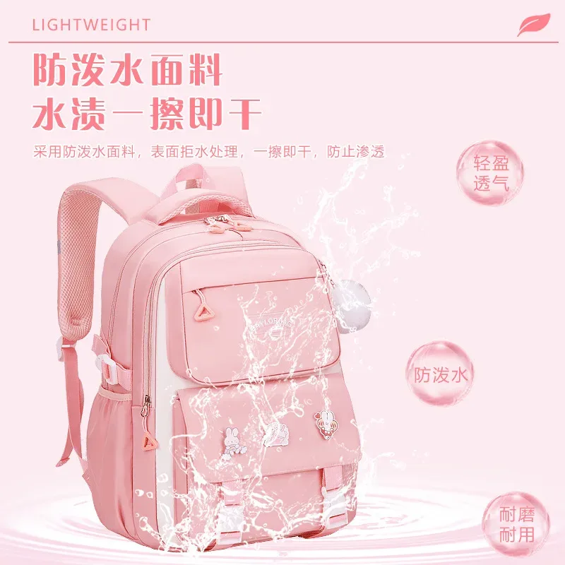ensemble de 3 sacs à dos de grande capacité avec protection dorsale, violet et rose, avec accessoires suspendus pour les élèves du collège et du lycée