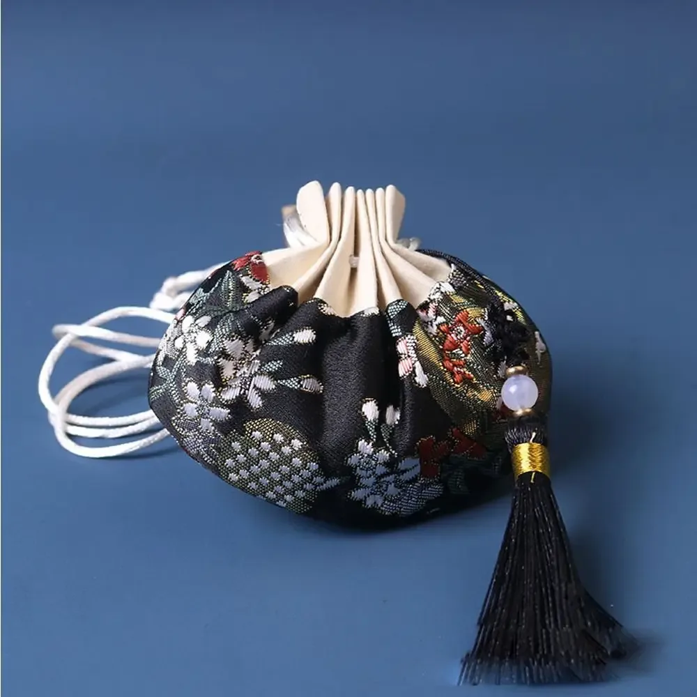 poudres de style chinois pour femmes, sac à main vauxhall africet, sac de rangement de bijoux à pampilles, gril de broderie multicolore, proximité, wstring
