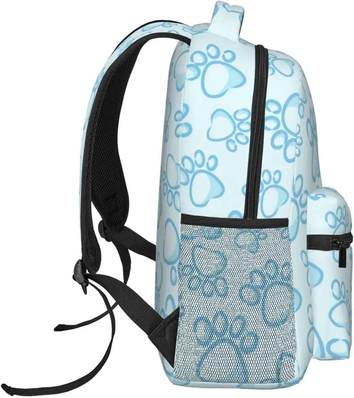 sac à dos léger à imprimé patte de chien bleu pour hommes et femmes, sac à livres universitaire, sac à dos de voyage décontracté, sac à dos pour ordinateur portable, mignon