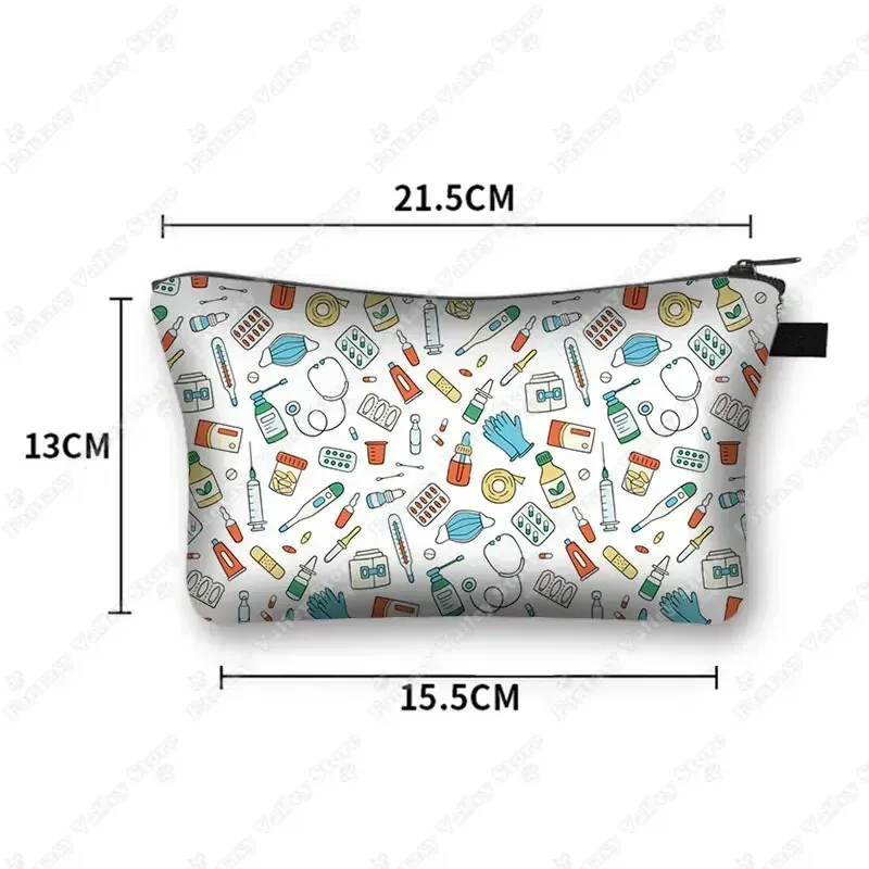 étui à cosmétiques pour médecin et infirmière, stéthoscope médical, seringue, trousse de toilette, organisateur, sacs à cosmétiques pour femmes, trousse de maquillage pour hôpital ecg