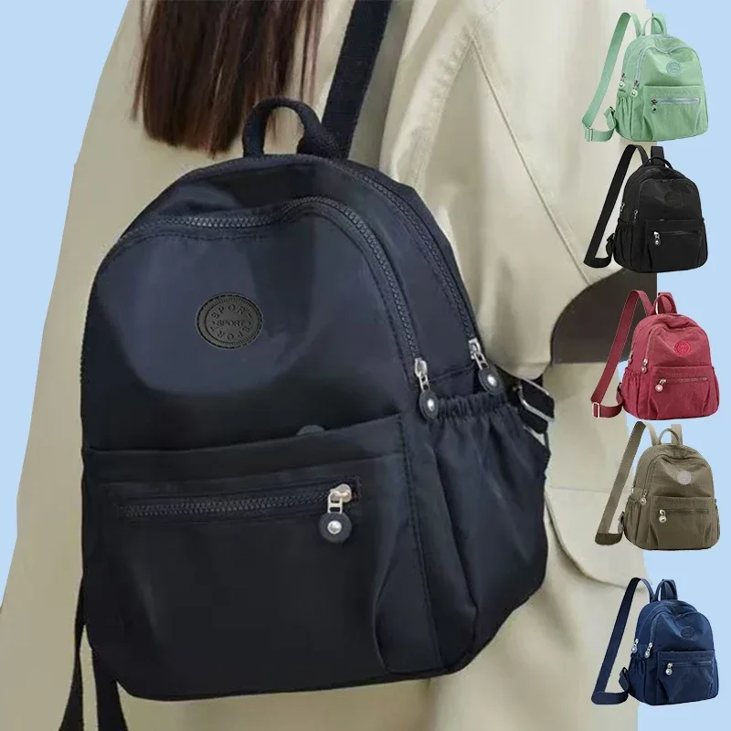Sac à dos multicolore pour femme avec logo rond, sac à bandoulière à la mode pour femme en différentes couleurs