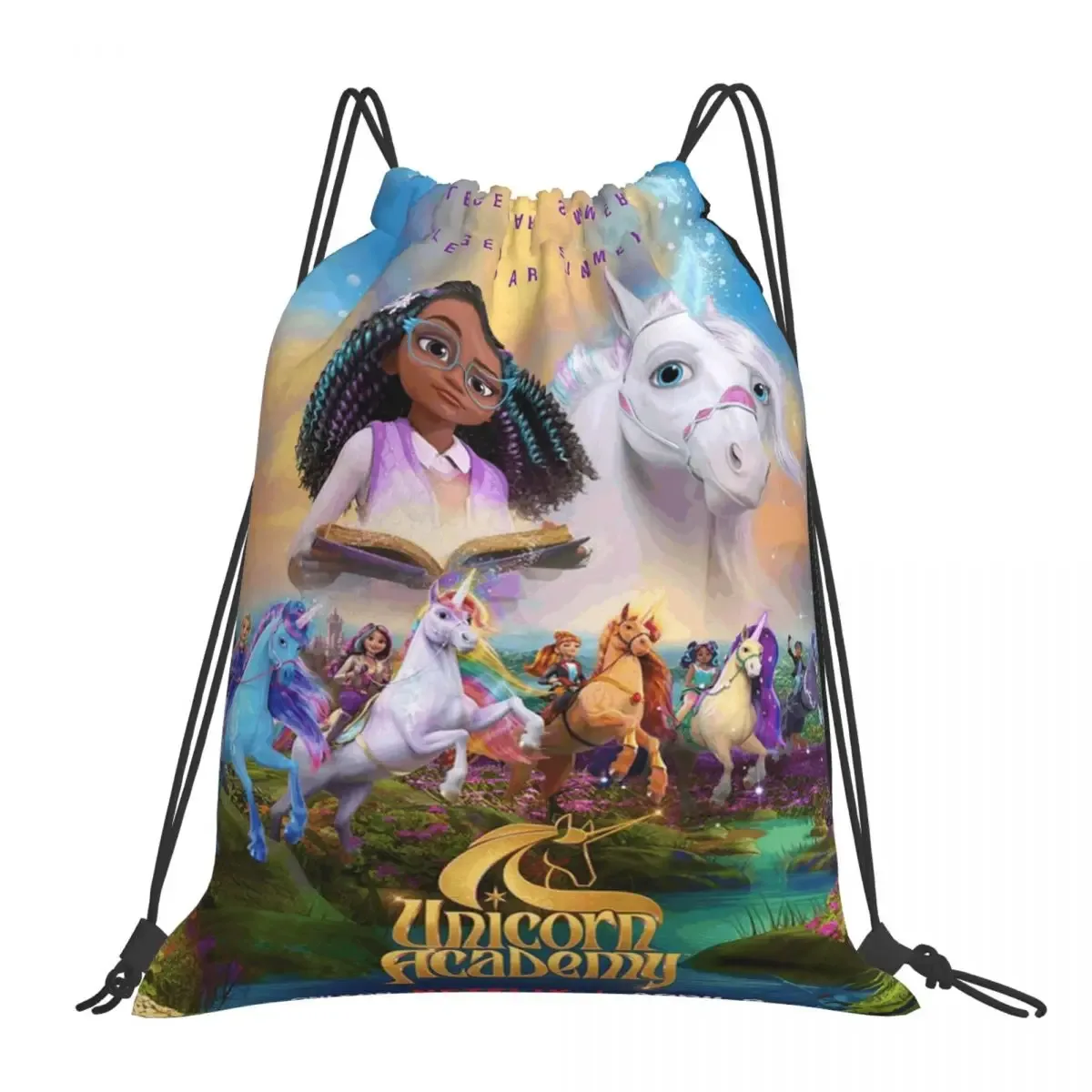 sacs à dos unicorn academy, sacs portables à cordon, sacs de sport, sacs à livres pour homme et femme, pour l'école