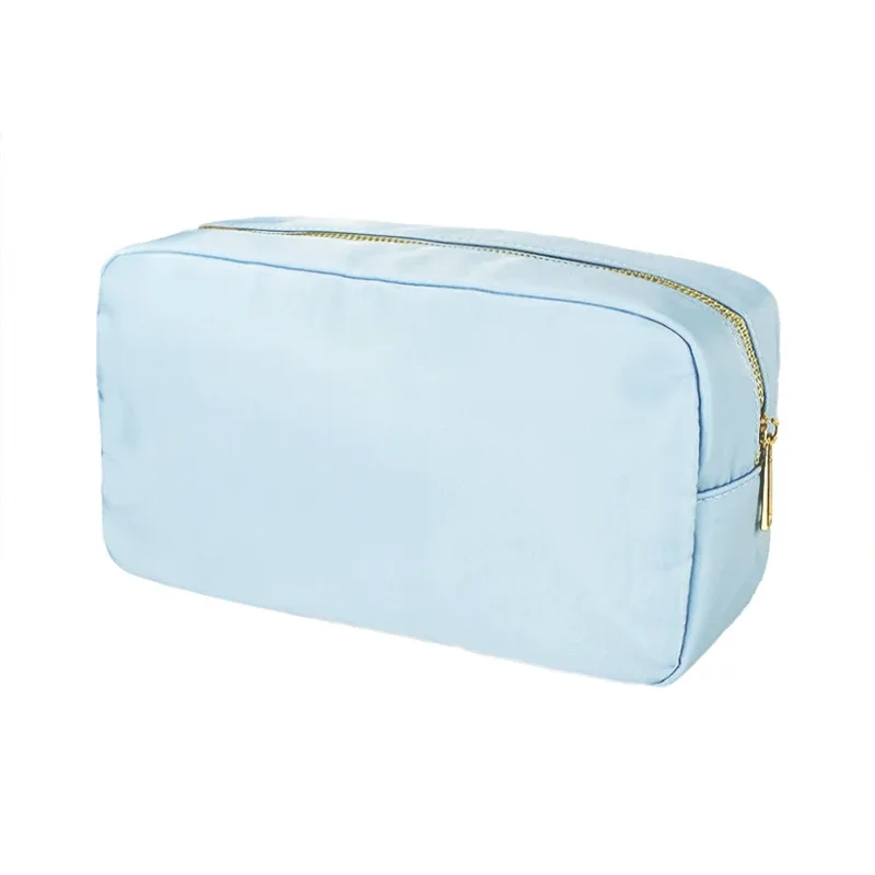 pochette de maquillage personnalisée en nylon rose, imperméable, pour femmes et filles, sac de voyage pour maquillage, organisateur de couleur bonbon, grande capacité