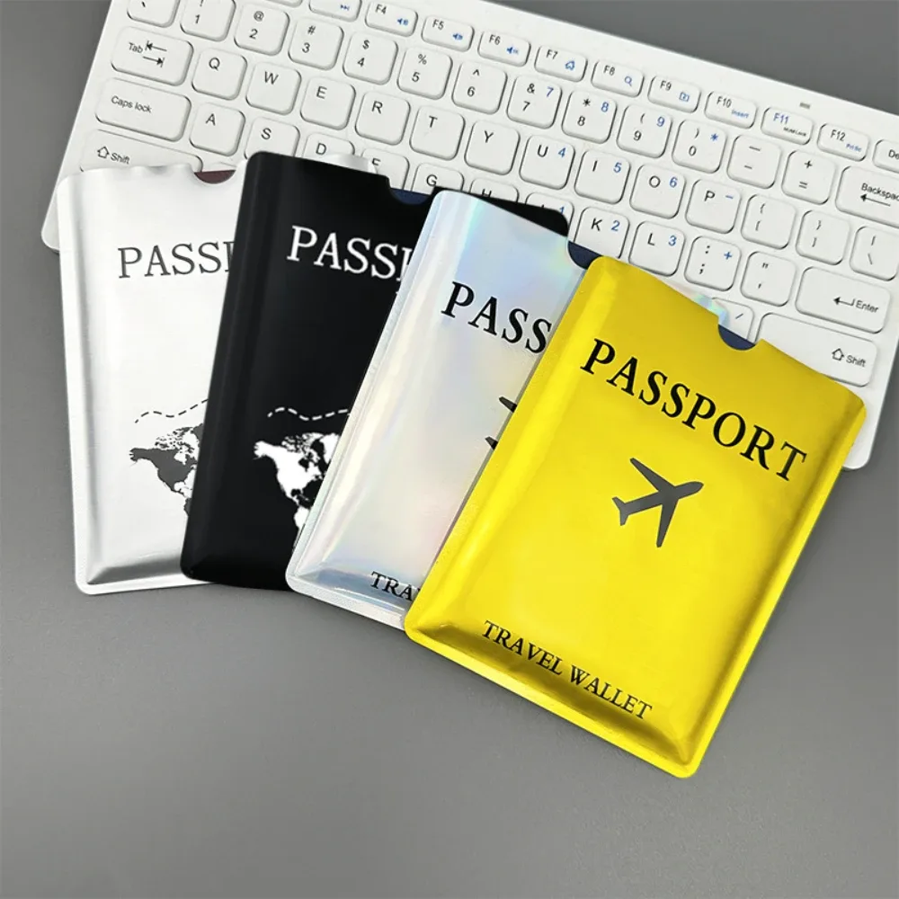 couverture de passeport rfid, housse de protection, sac de passeport en aluminium pour portefeuille de voyage aéroport, utilisation internationale de voyages
