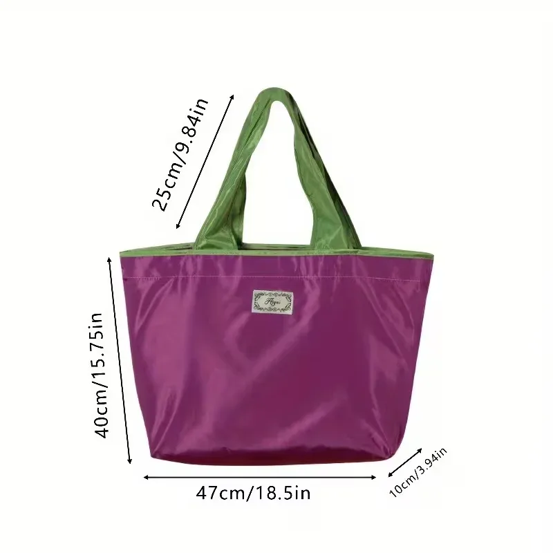 sac fourre-tout pliable de grande capacité pour épicerie, salle de sport, voyage – fermeture légère à cordon avec impression géométrique