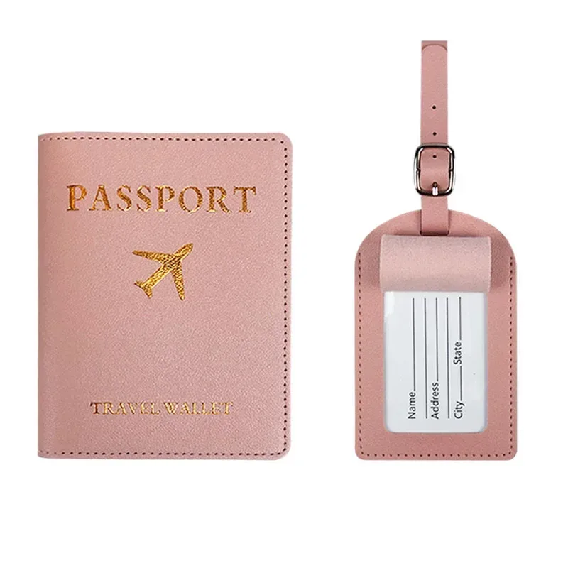 étiquettes de bagage colorées en cuir pu pour femmes et hommes, avec nom, cartes d'identité, étiquettes de valise pour bagages, sacs de voyage
