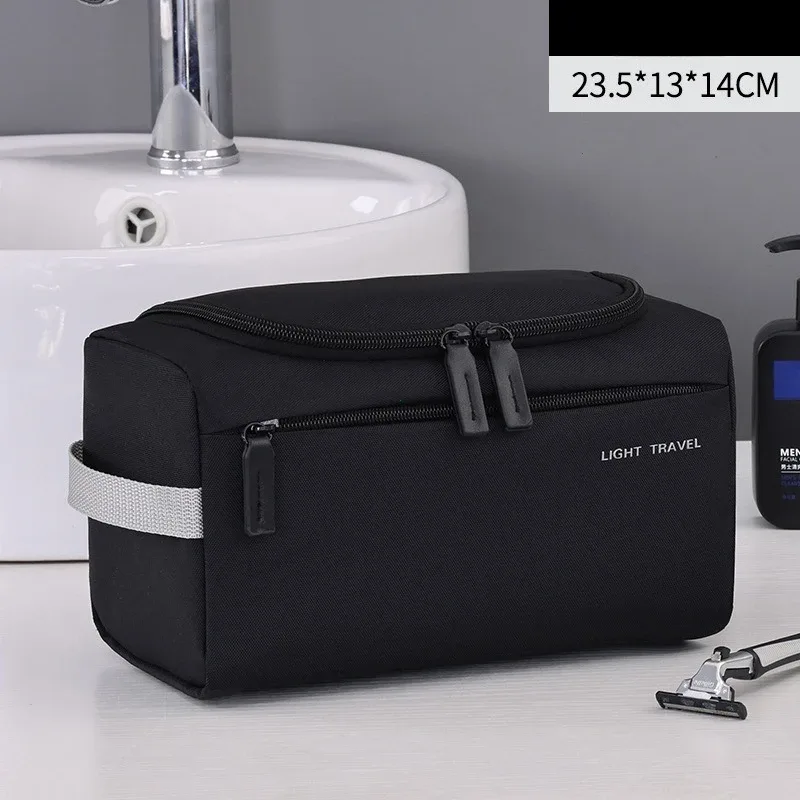 trousse de toilette de voyage 3 en 1 pour hommes, organisateur de toilette oxford, kit dopp, trousse de rasage résistante à l'eau, trousse à cosmétiques, organisateur de maquillage