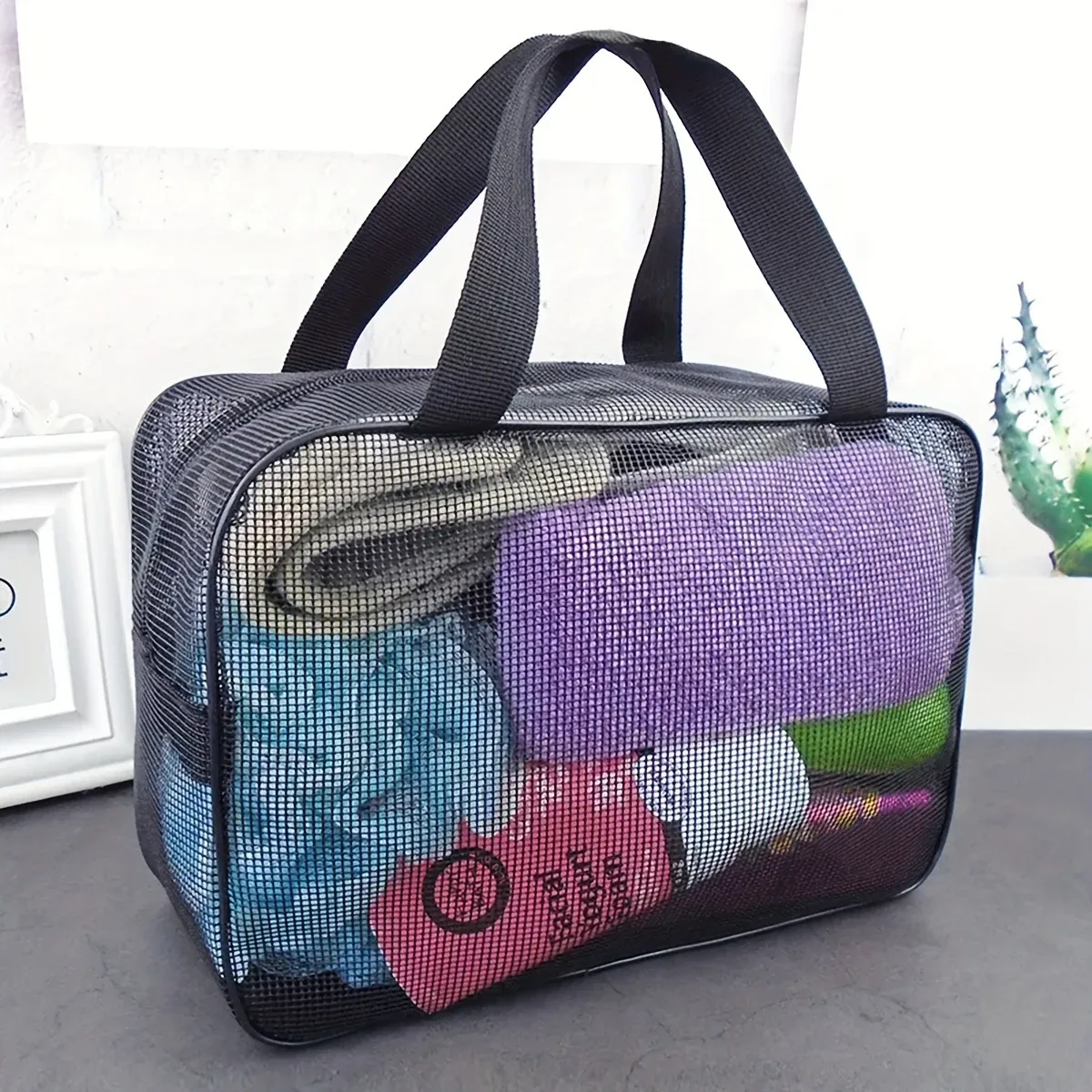 caddie de douche en maille, fourre-tout, sac de rangement de cosmétiques, sac de douche multifonctionnel, organisateur de toilette portable de grande capacité