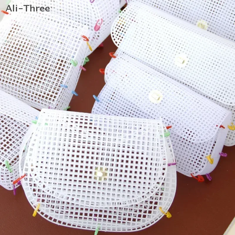 Kit de tissage auxiliaire en maille plastique, sac à bandoulière, tissu en maille plastique, matériel de couture pour bricolage, fabrication de sac de tissage