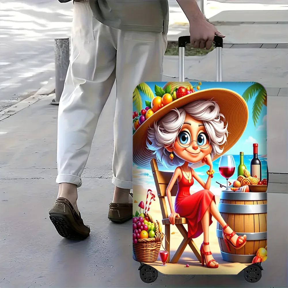 1 housse de bagage à thème tropical pour bagages de 18 à 32 pouces ; accessoires de voyage anti-poussière et élastiques pour protéger efficacement vos bagages