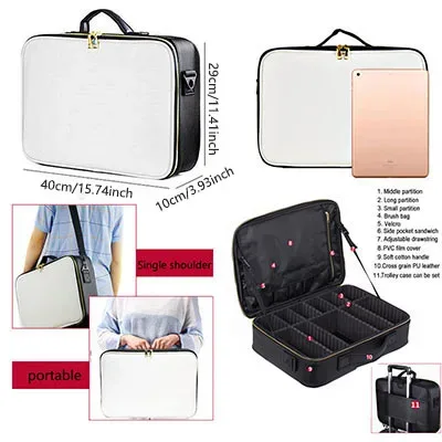 sac à cosmétiques professionnel pour femmes, trousse de maquillage de voyage en cuir, outil de beauté de grande capacité, brosse de maquillage, boîte de maquillage d'artiste