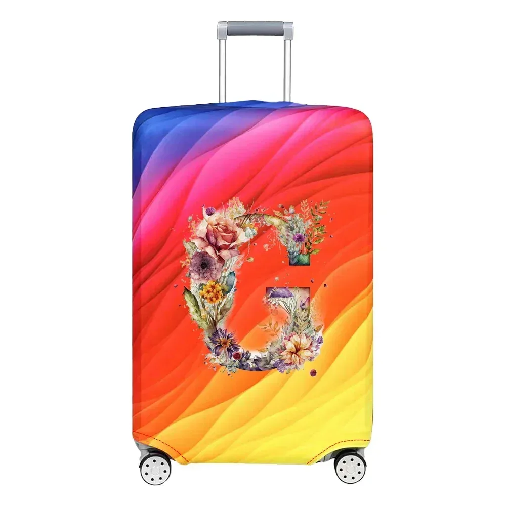 housse de protection extensible pour valise, série florale et lettres, pour valises de 18 à 32 pouces, organisateur de voyage