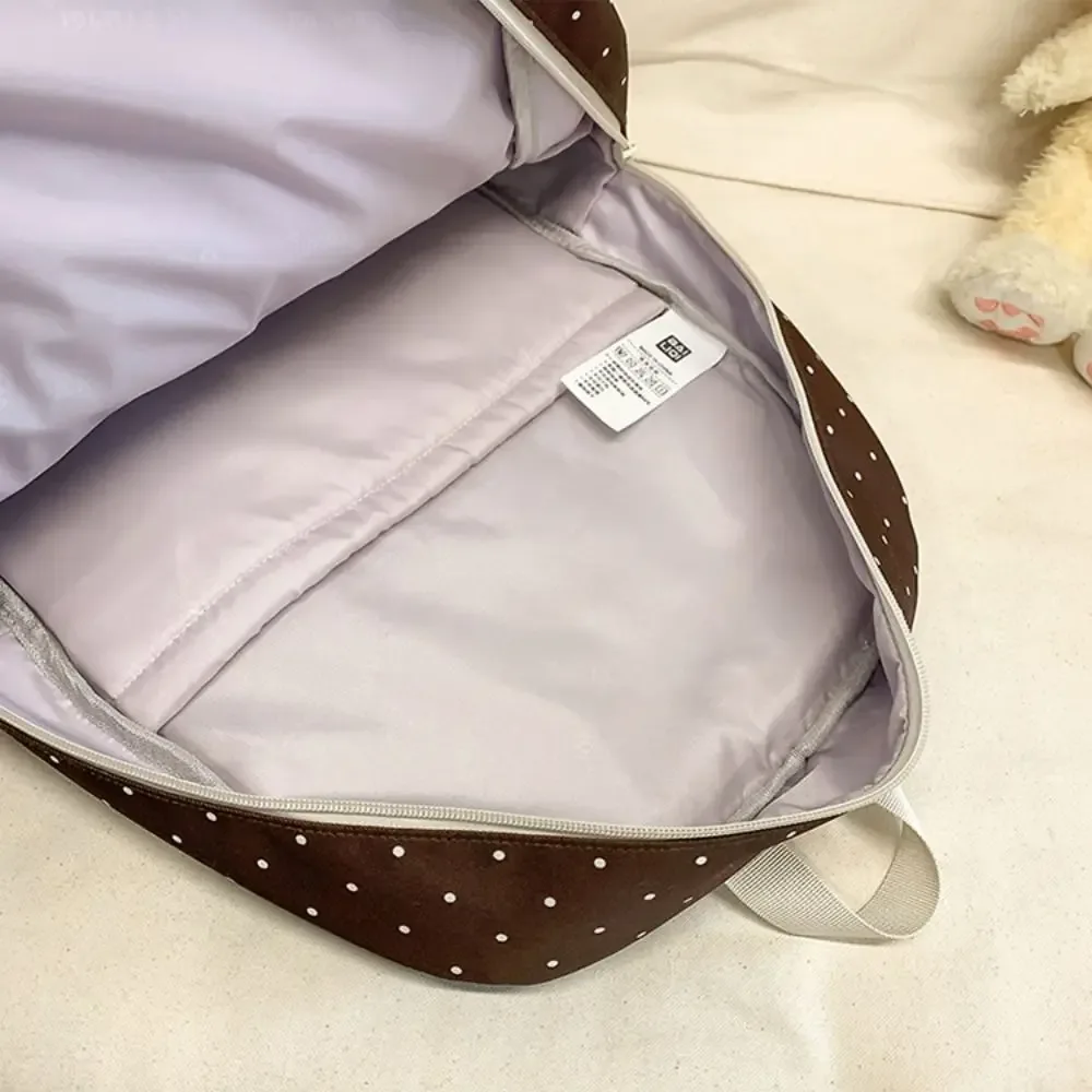 nouveau sac à dos à pois pour filles, cartable d'étudiant antivol de grande capacité, sac à dos d'ordinateur de voyage multi-compartiments en nylon