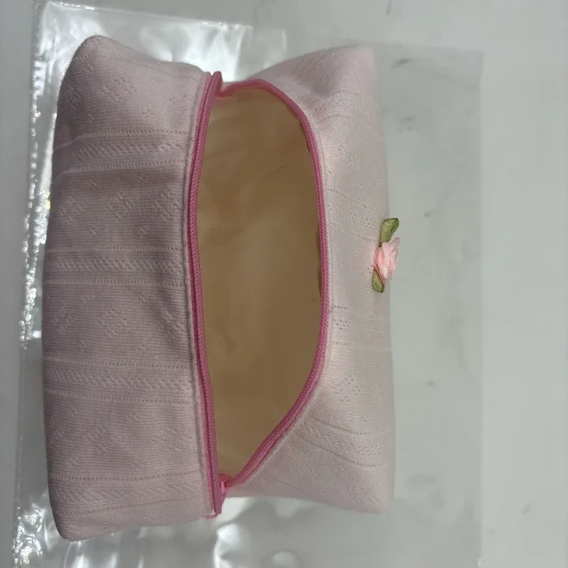 sac de rangement pour rouge à lèvres floral, trousse de maquillage, sac portable, grande capacité, câble pour écouteurs, élégant, simplicité, doux, mode ins, 1 pièce