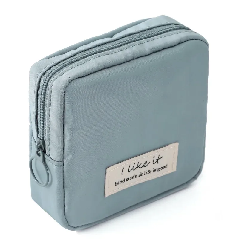 sac de rangement imperméable de couleur morandi pour les voyages, portable pour rouge à lèvres, cosmétiques, serviettes hygiéniques, petit sac portable