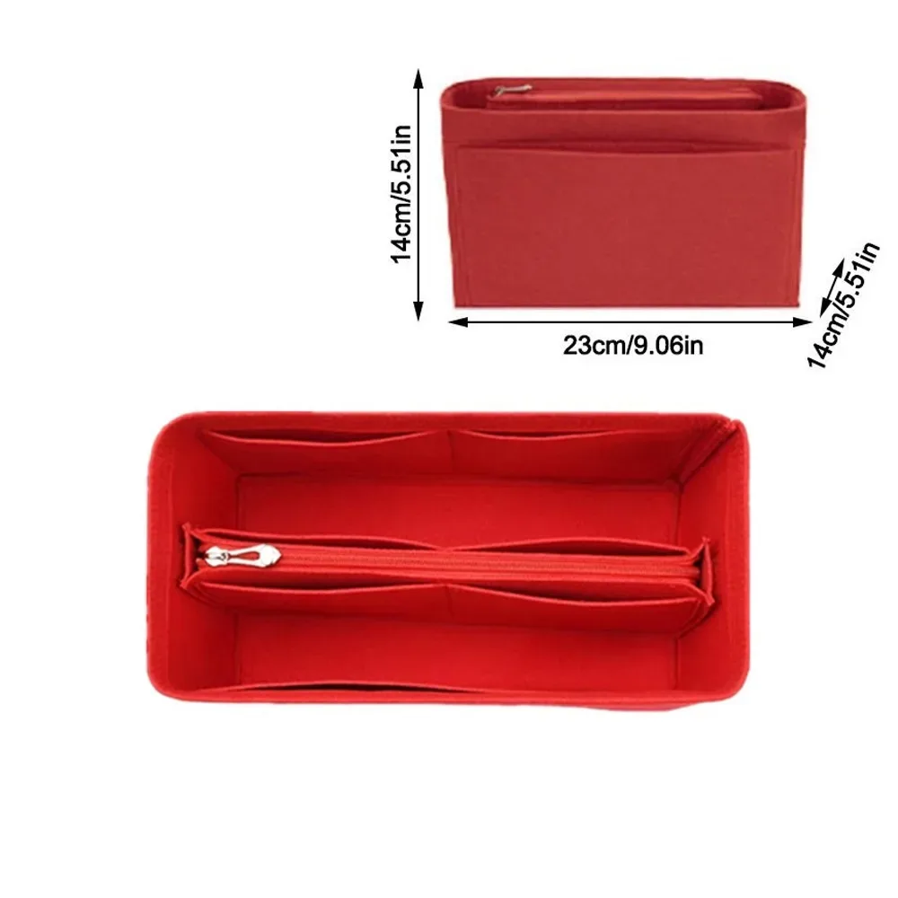 sac d'insertion en feutre grande capacité avec fermeture éclair, organisateur de sac à main multi-poches, sac intérieur doublé pour lv speedy25/30/35/gentlewoman