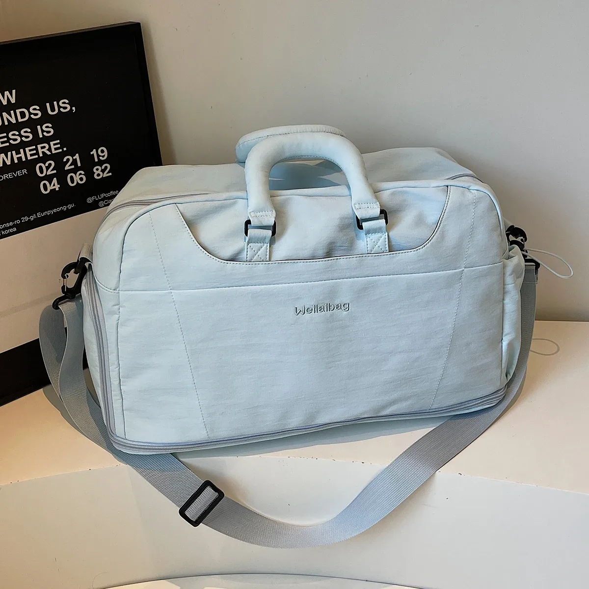 sac de voyage portable extensible pour hommes et femmes, sac à bagages léger de grande capacité pour courtes distances, boîtier de chariot de voyage fitness avec sac supplémentaire et compartiment à chaussures