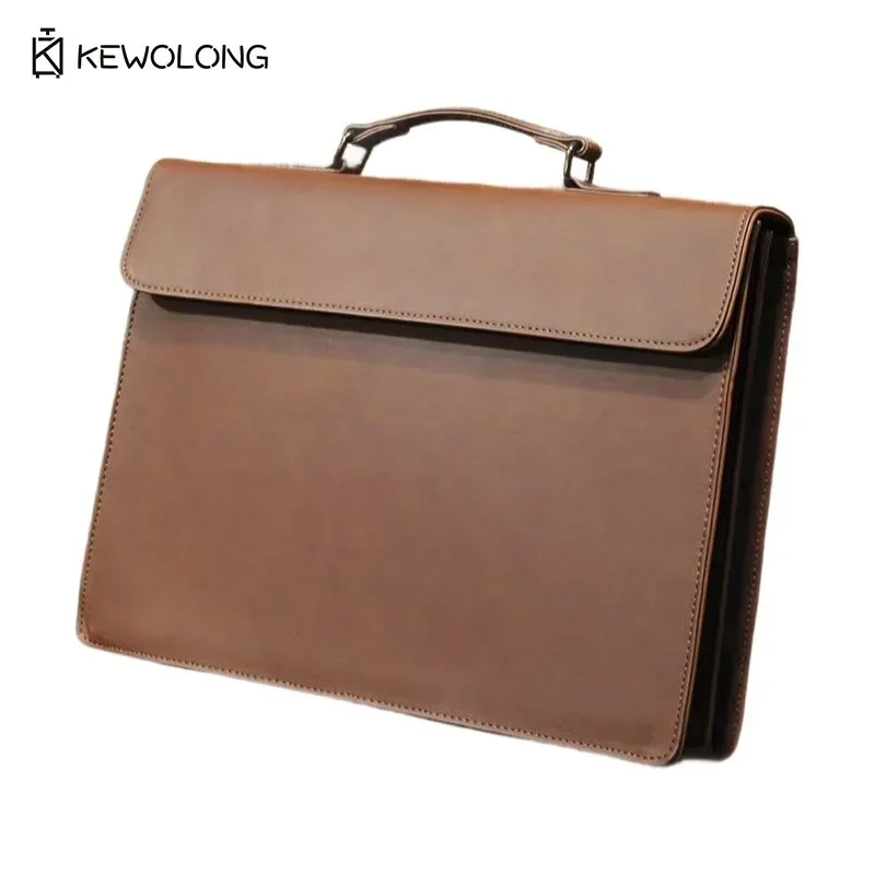 sac messager rétro vintage en cuir pour hommes, sac à main porte-documents à la mode, sac à bandoulière d'affaires décontracté pour le travail