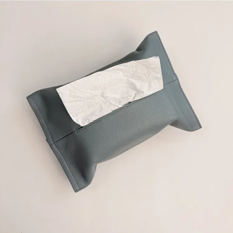 boîte à mouchoirs en cuir personnalisable avec lettres, en cuir de vachette pleine fleur, rangement coulissant pour mouchoirs, organisateur de voiture, fixation sur ceinture de sécurité