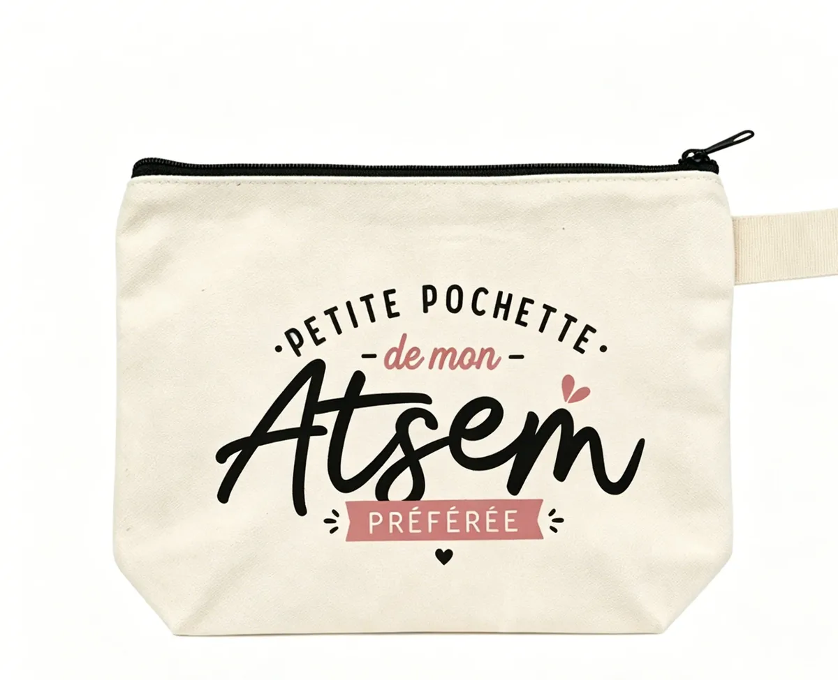 sac cosmétique au design atsem inspiré de l'école française - portefeuille durable en polyester avec pochette inspirée de l'école française