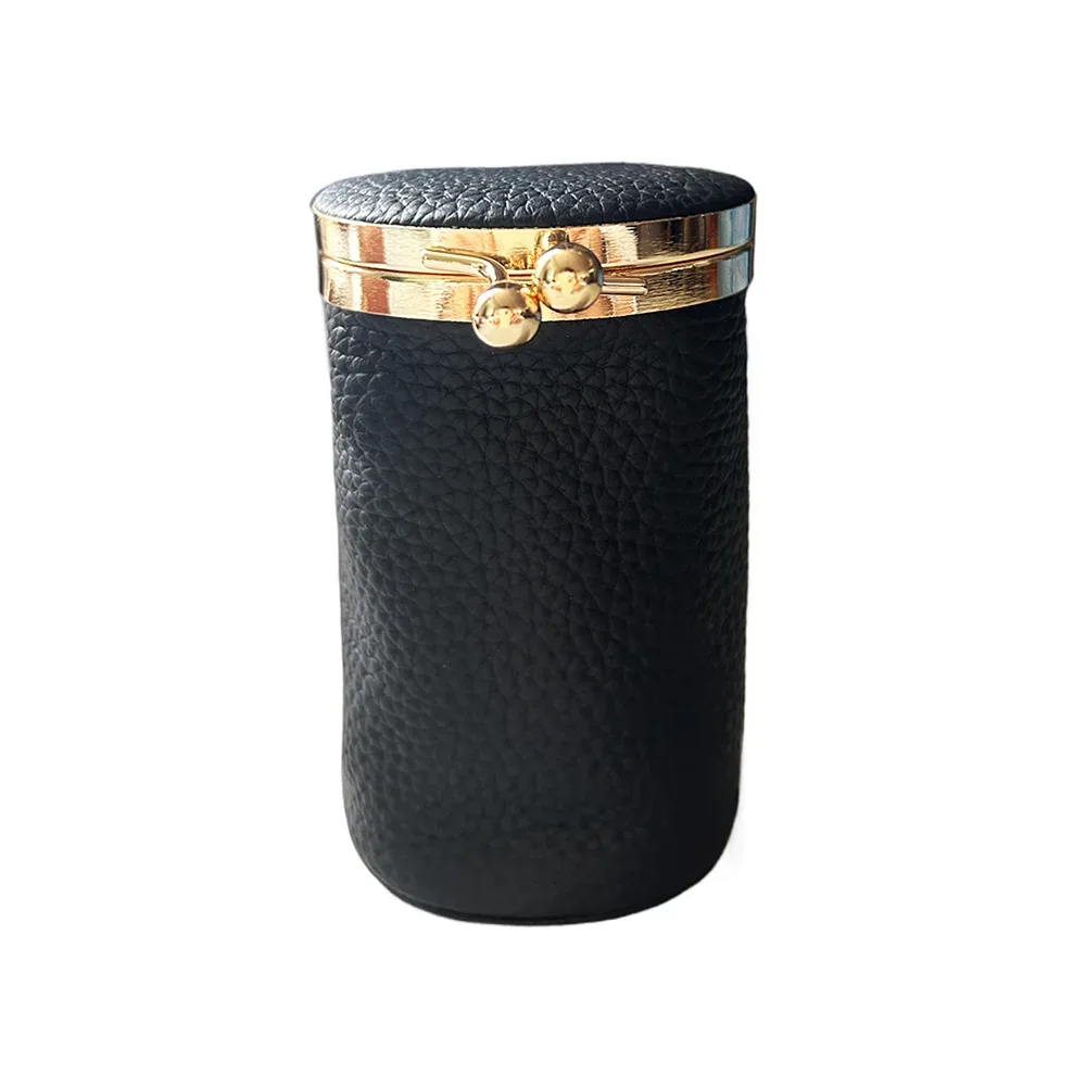 mini sac à cosmétiques en cuir pour femmes, organisateur de rouge à lèvres vintage portable avec miroir, petite pochette mignonne pour sac à main, essentiels de voyage
