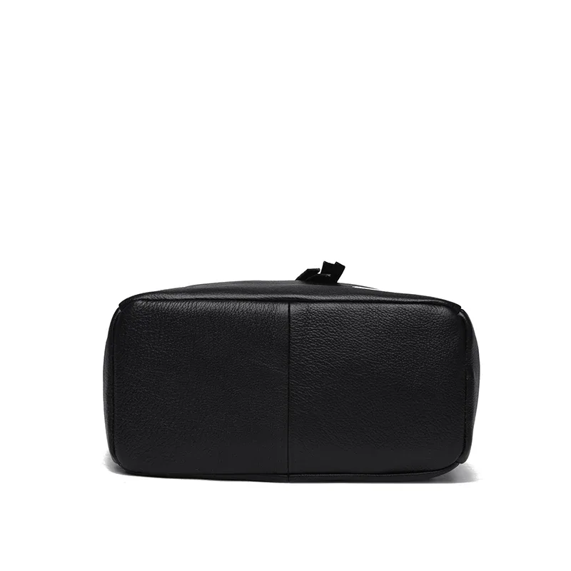 sac à dos noir en cuir véritable, sac pour femme en cuir de vache de style simple, sac à bandoulière simple et double, sac de travail et de shopping