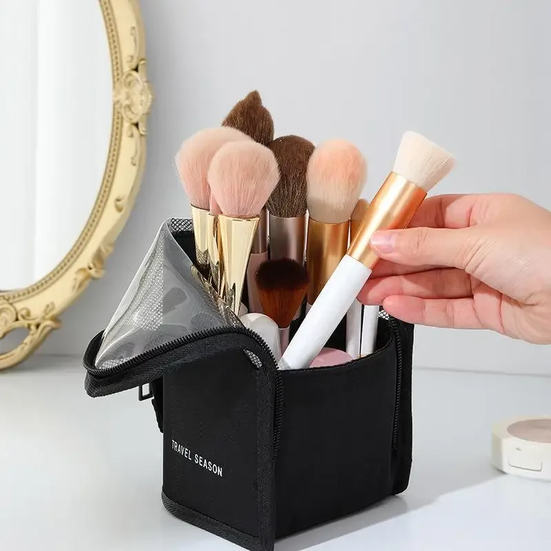 étui à pinceaux de maquillage élégant, étanche, sac de voyage pour cosmétiques avec porte-pinceaux pour femmes et filles, rangement facile