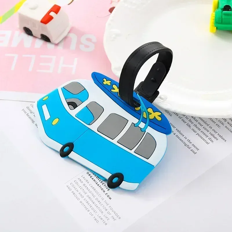 étiquettes de bagage de couleurs, 1 pièce, sacs à dos, étiquettes nominatives de valise, pendentifs, étiquettes d'embarquement d'avion de dessin animé mignon, accessoires de voyage