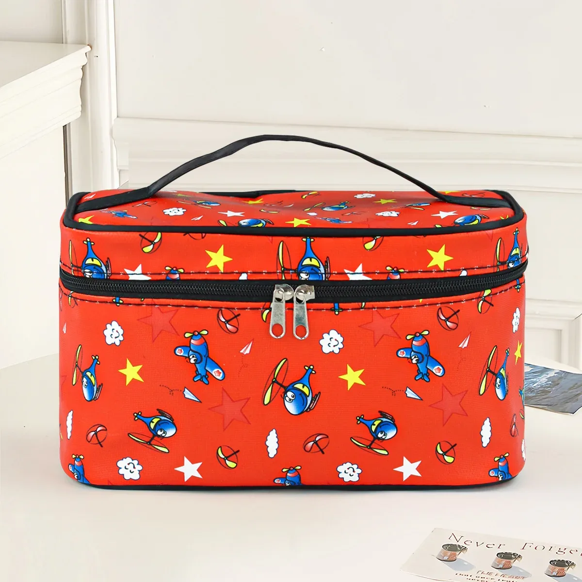 pochette cosmétique en similicuir tendance, design carré, simple, pratique, facile à transporter, trousse de maquillage, sac de toilette de voyage