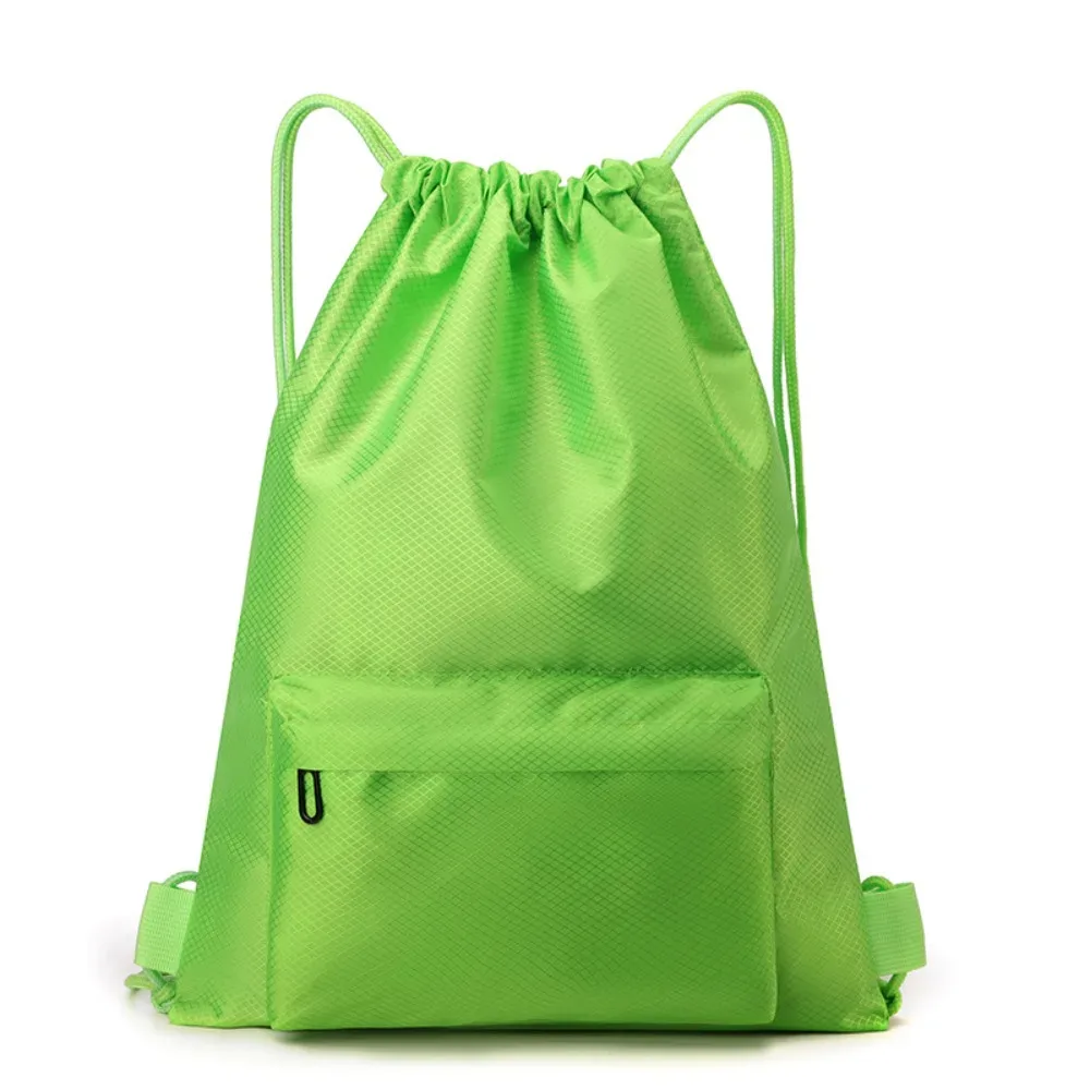 sac de sport à cordon de serrage de couleur unie, sac à dos de sport imperméable à séchage rapide, bretelles réglables, grande capacité, sac de sport à double épaule