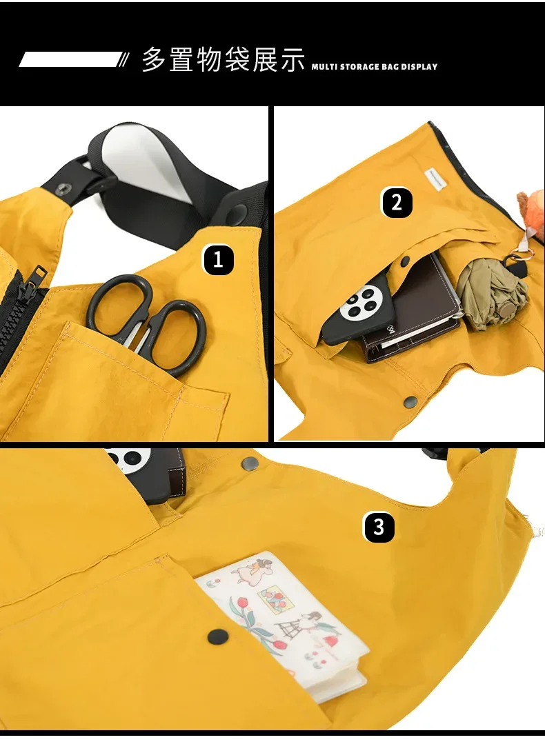 2026 nouveau style à la mode marque vêtements de travail double usage sac à bandoulière multi-poches grande capacité convertible sac à dos personnalité mochilas