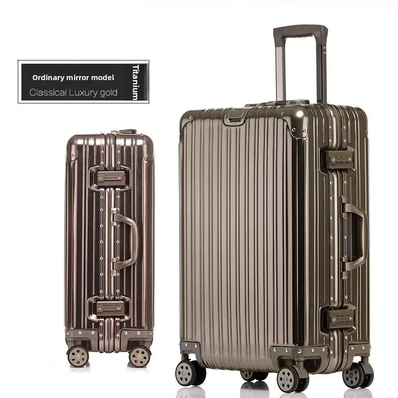 klqdzms valise de haute qualité tout en aluminium et alliage de magnésium boîte d'embarquement boîtier de chariot d'affaires pour hommes 20 "24" 26 "29 pouces bagages