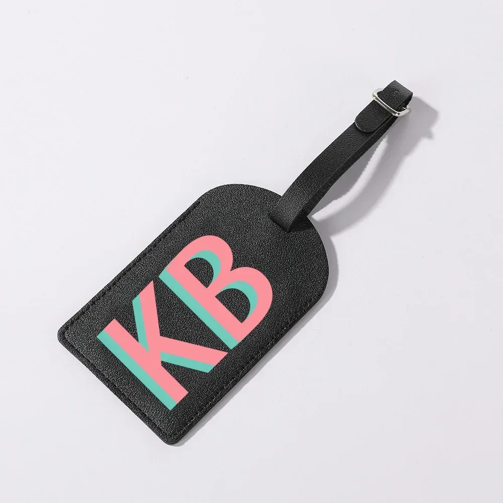 étiquette de bagage monogramme ombre personnalisée en cuir pu pour valise bagages étiquettes de sac à main sac de voyage étiquette de valise meilleur cadeau